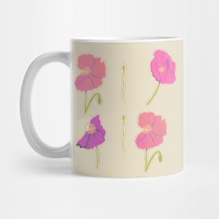 Poppy Flowers in Pink Mug